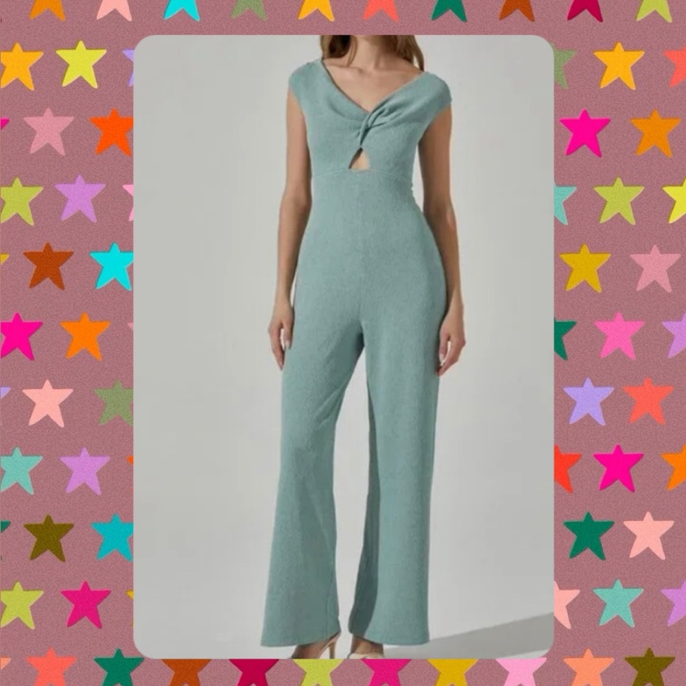 Astr The Label Sage Green cut out Jumpsuit S NWT